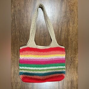 The Sak Multicolor Striped Crochet Tote